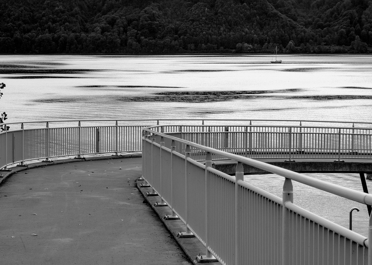 pedestrian bridge transfer lake constance free photo
