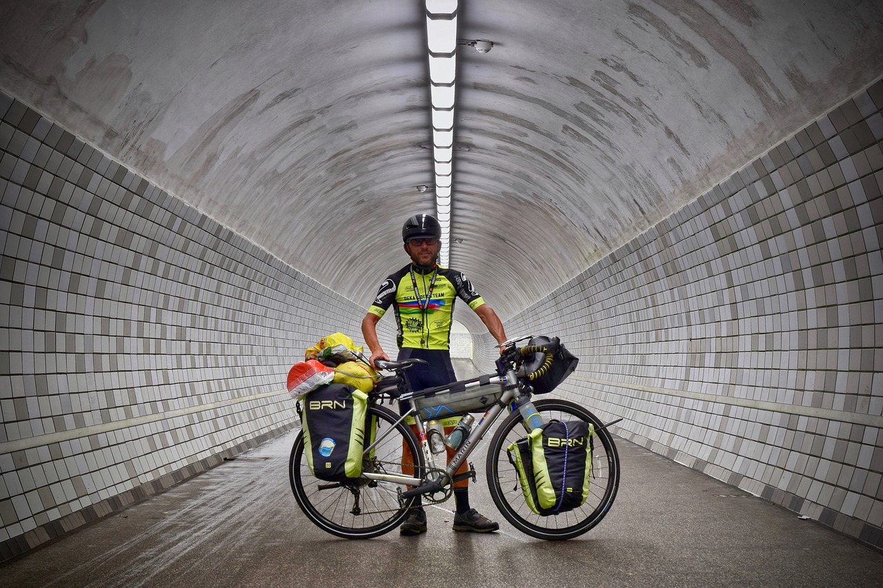 pedestrian tunnel  cyclists  bike free photo