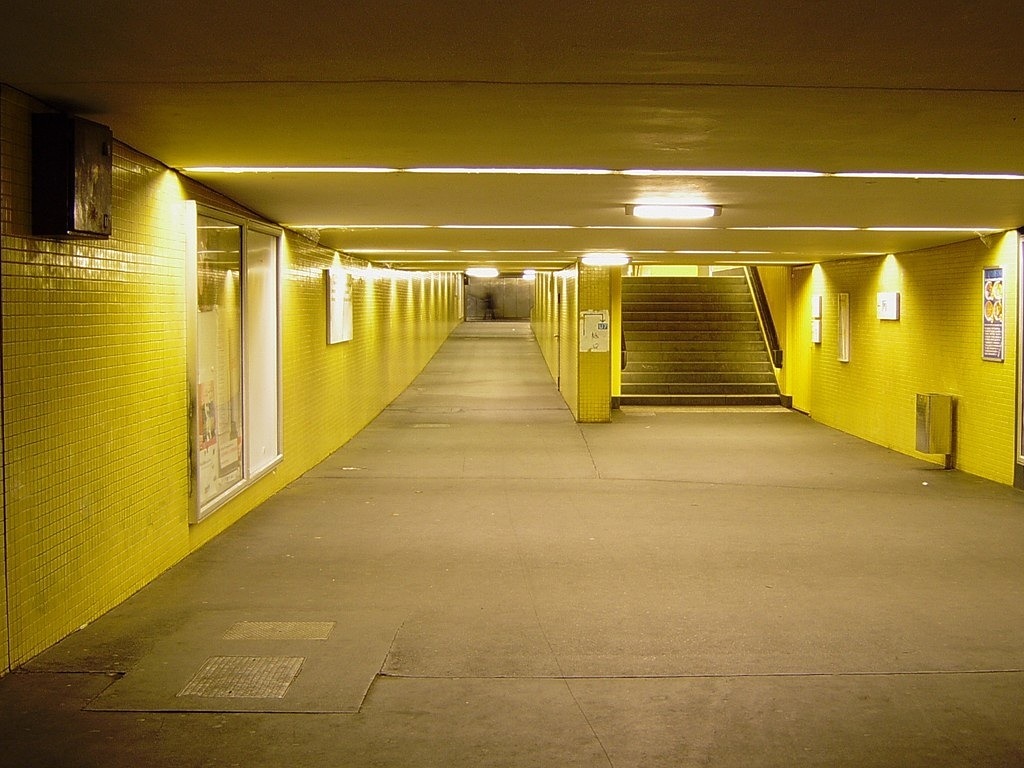 pedestrian tunnel berlin station free photo