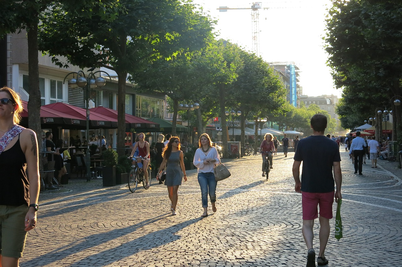 pedestrian zone shopping city free photo