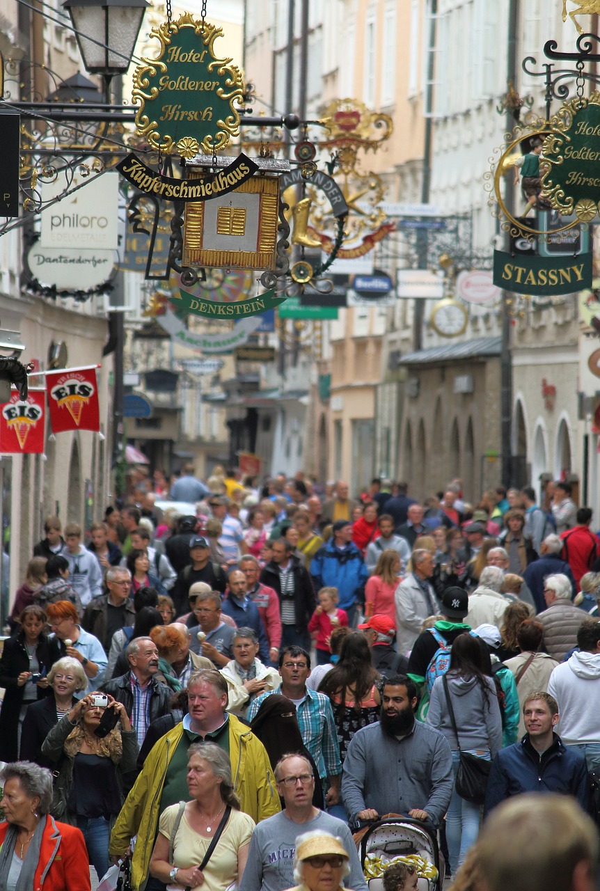 pedestrian zone human salzburg free photo