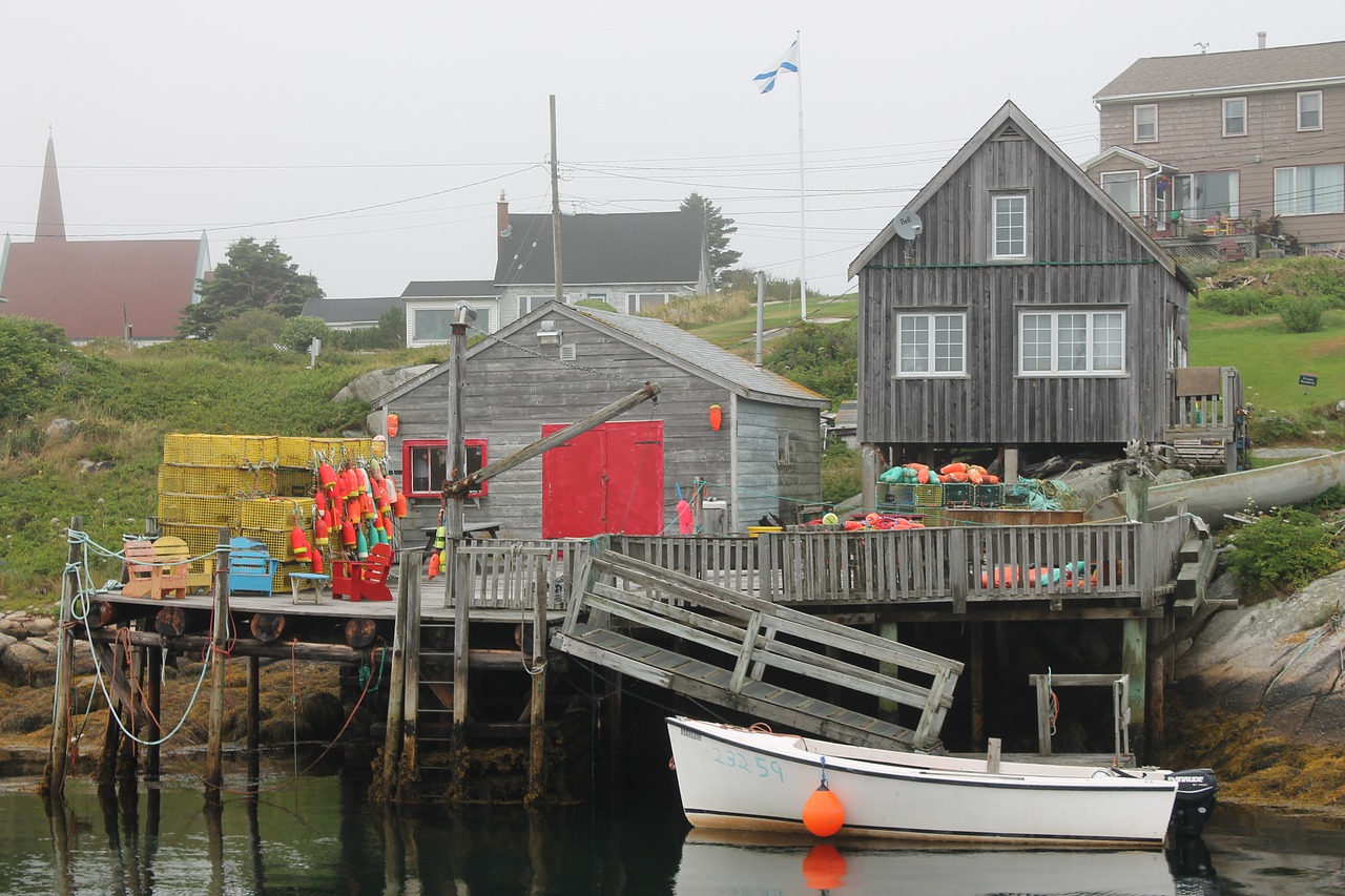 peggy's cove landscape boat free photo