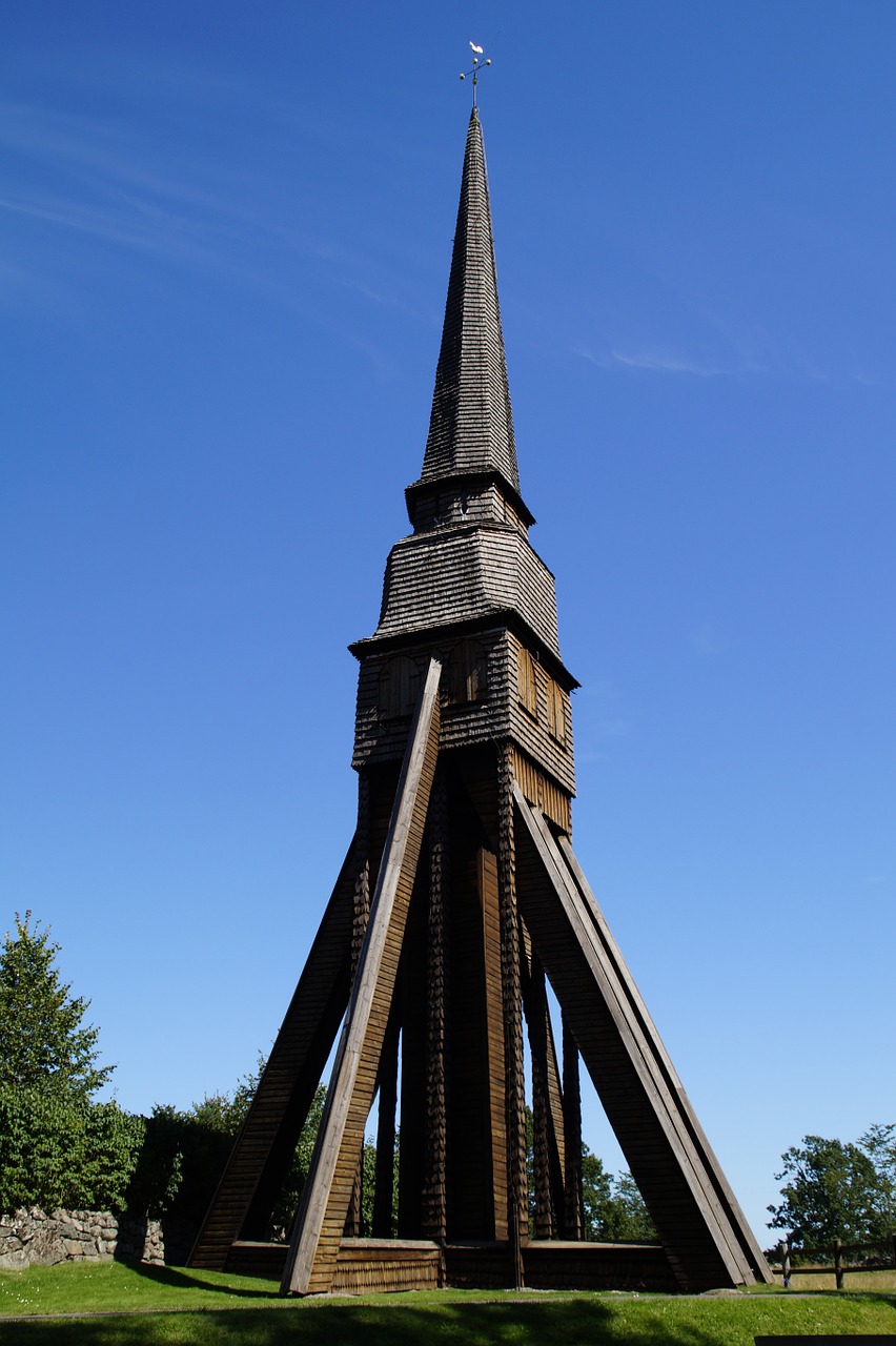 pelarne steeple wooden church free photo