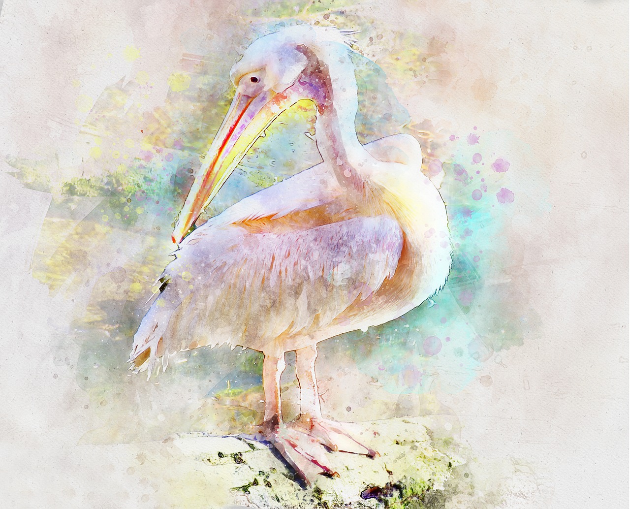 pelican pink bird free photo
