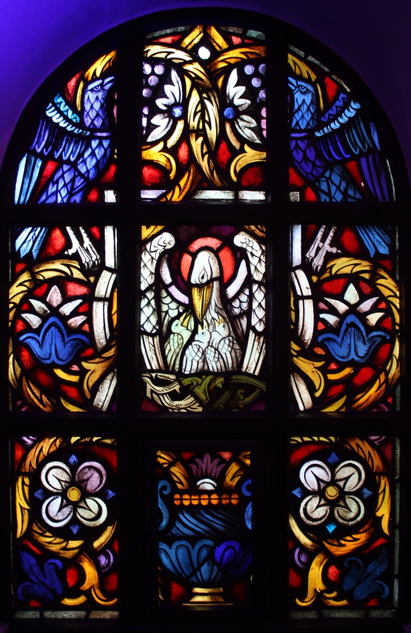 pelikan church window agape free photo