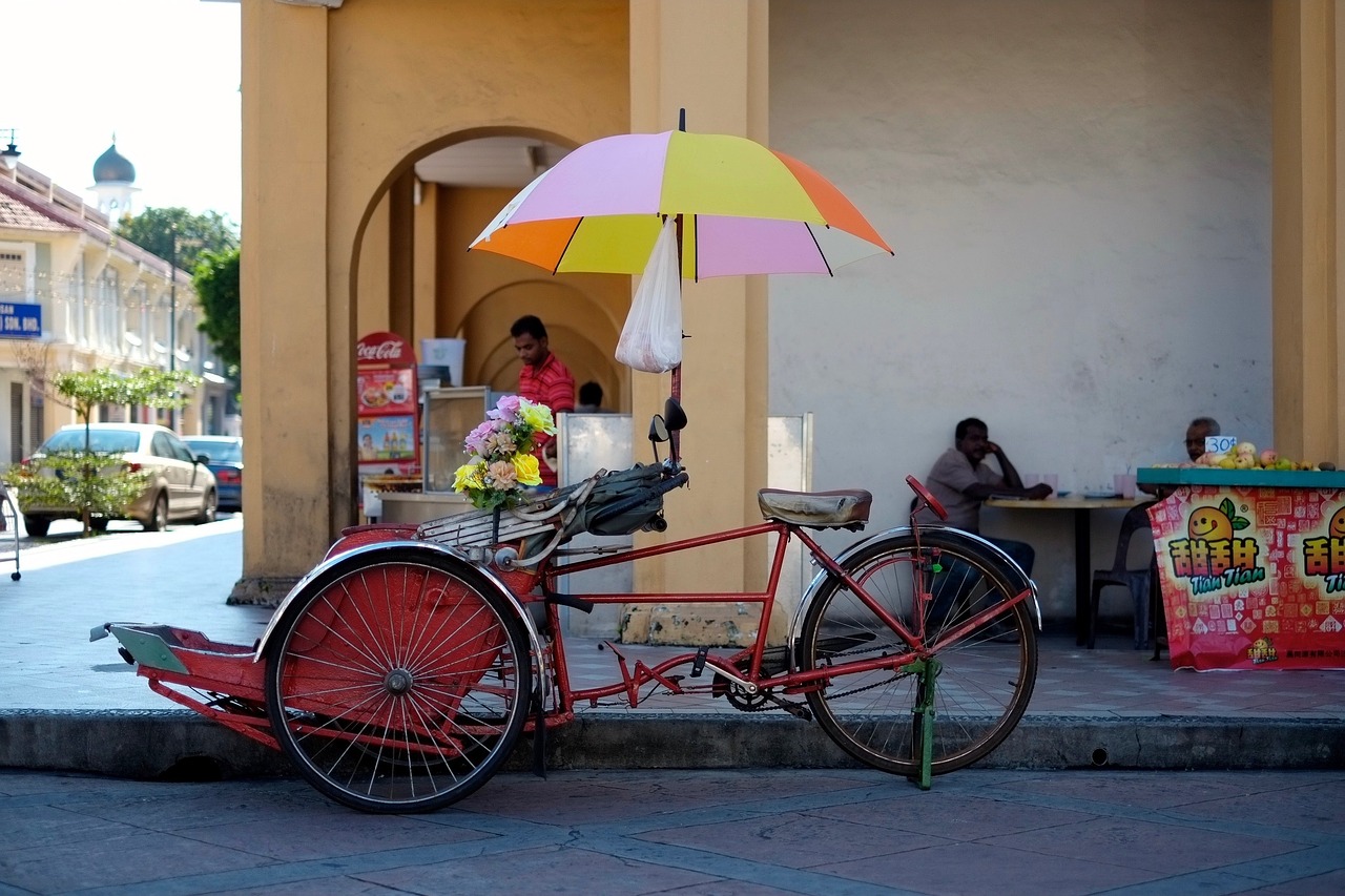 penang trishaw asia free photo