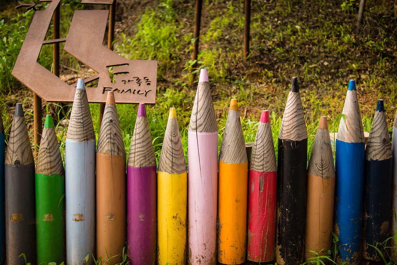 pencil wall colorful free photo