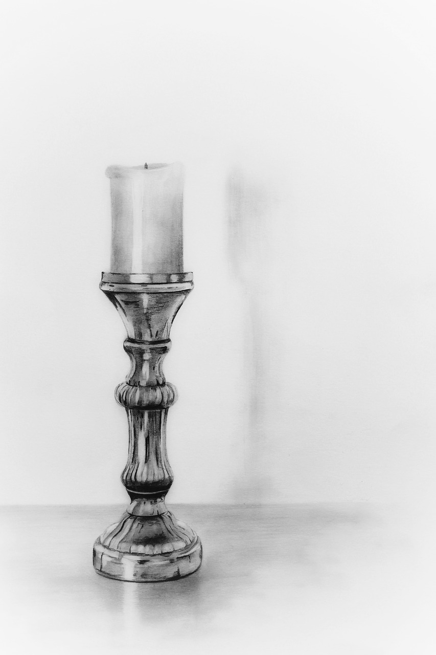 pencil drawing  pencil  candlestick free photo