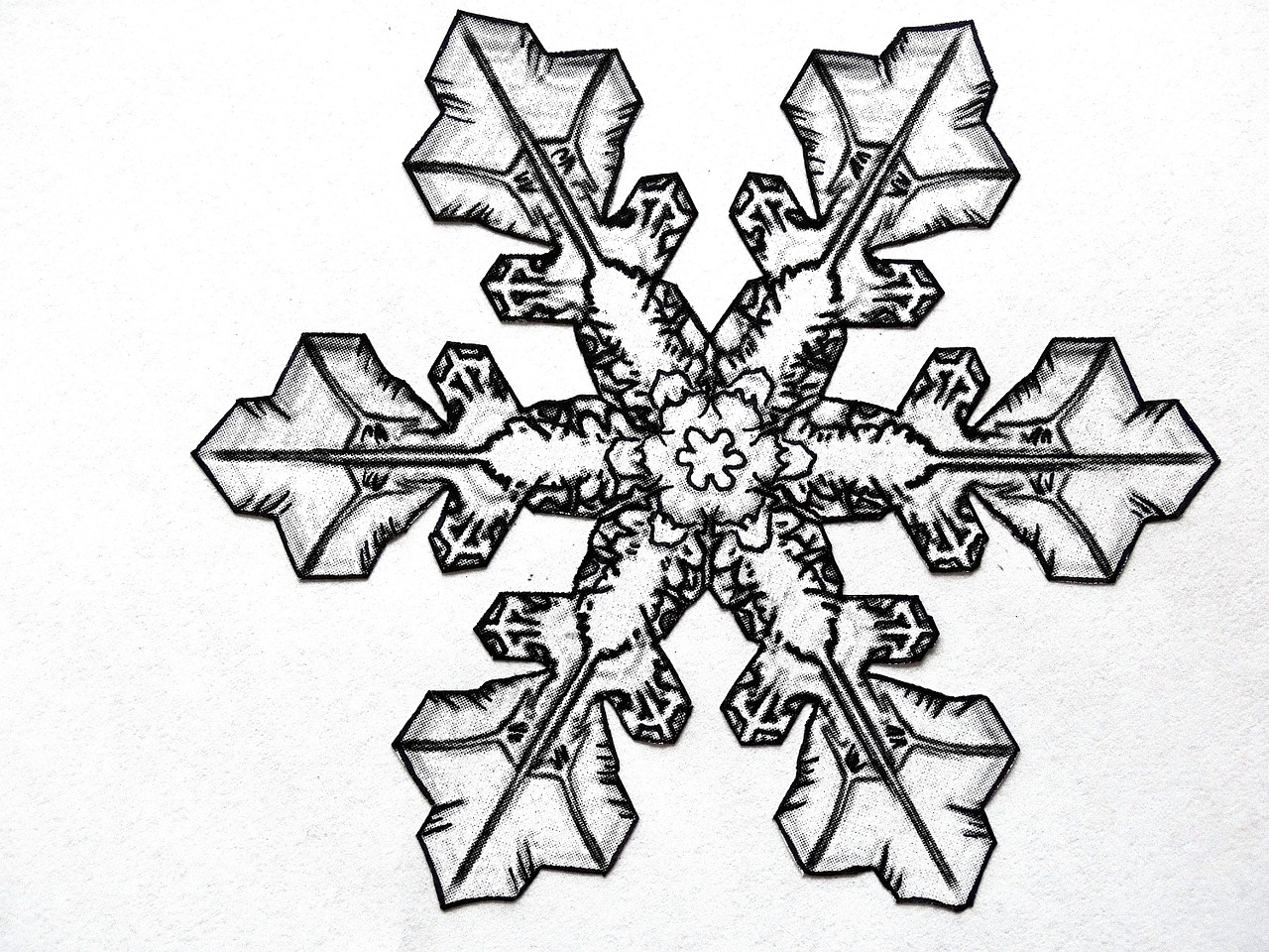 Edit free photo of Pencil drawing,snowflake,ice crystal,abstract