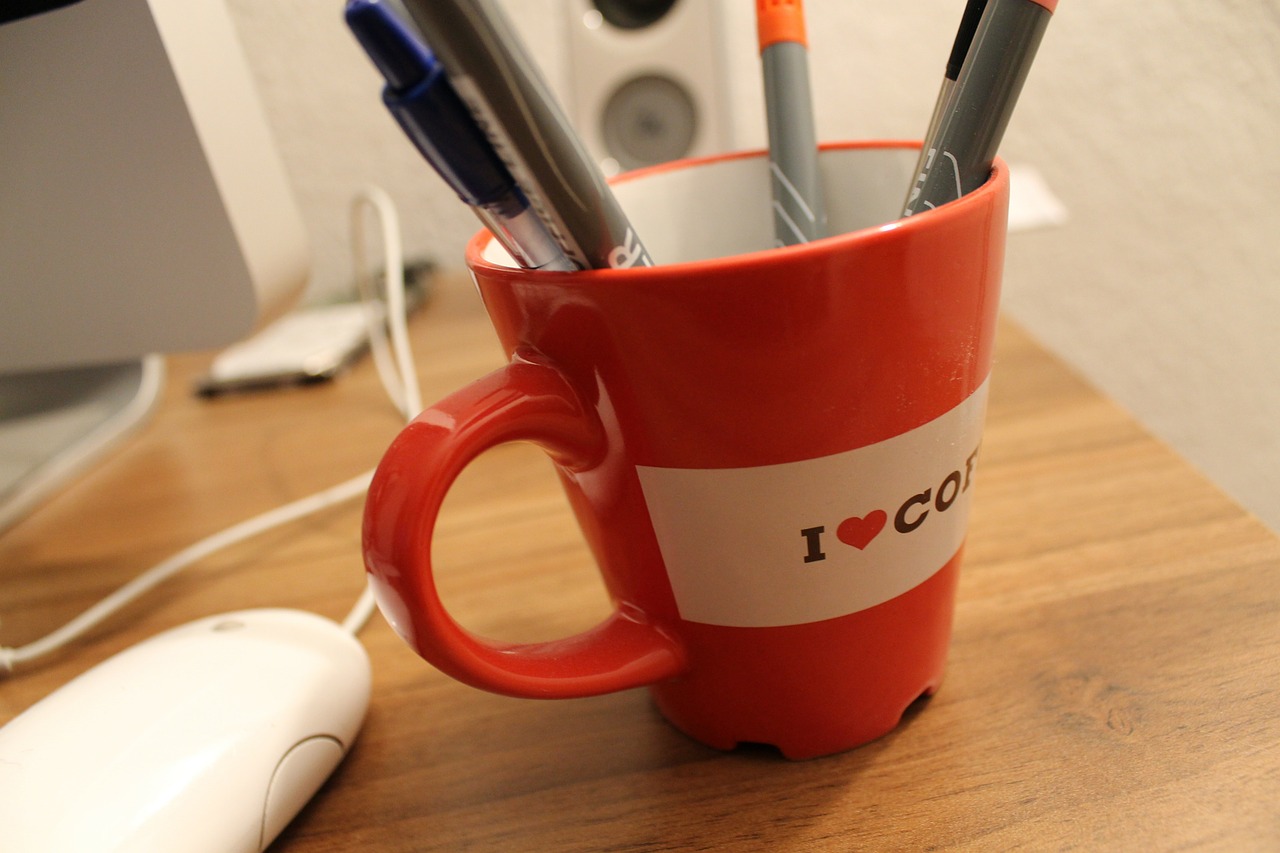 pencils cup desk free photo