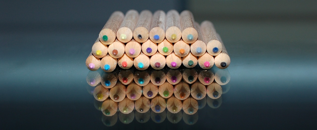 pencils  reflection  colors free photo