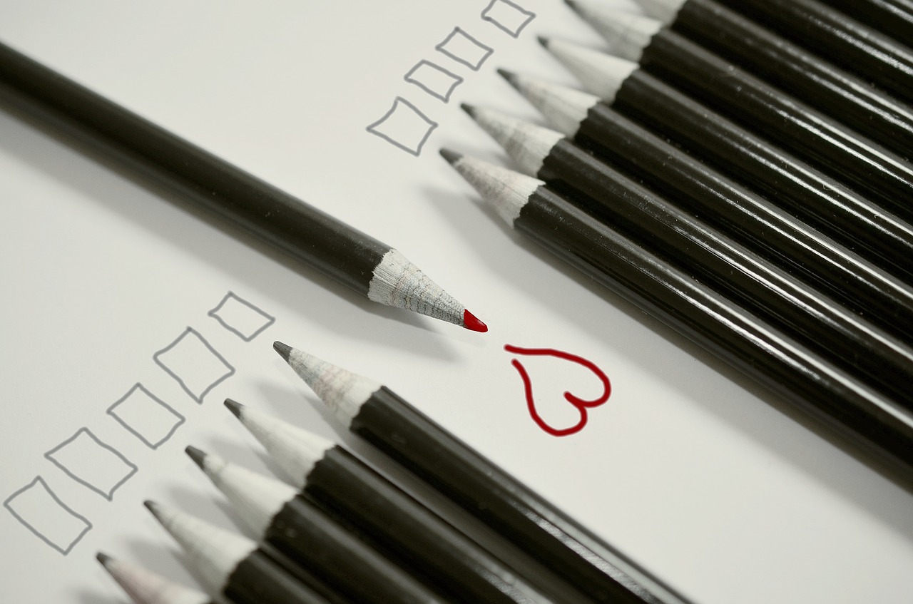 pencils heart red heart free photo