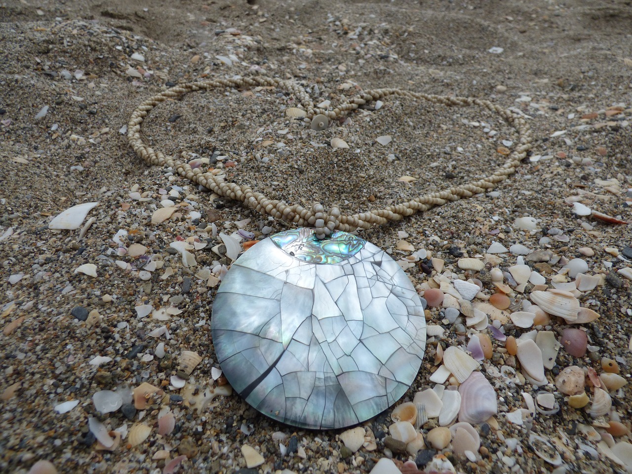 pendants of mother-of-pearl beach jewellery free photo