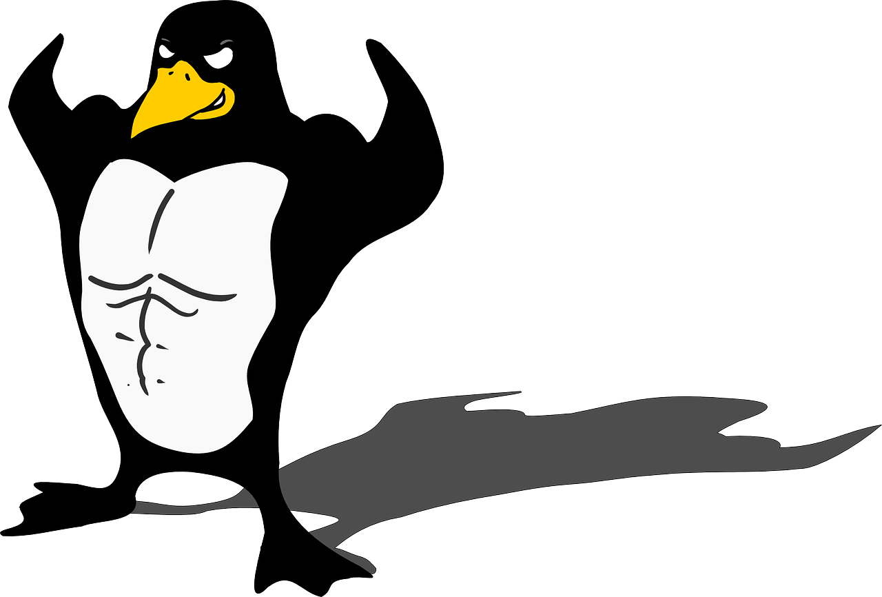 penguin bodybuilder linux free photo