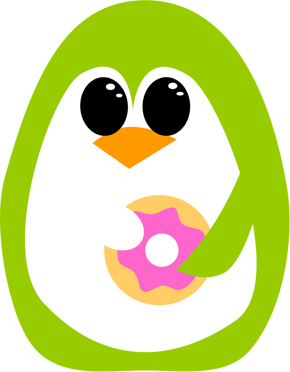 penguin green donut free photo