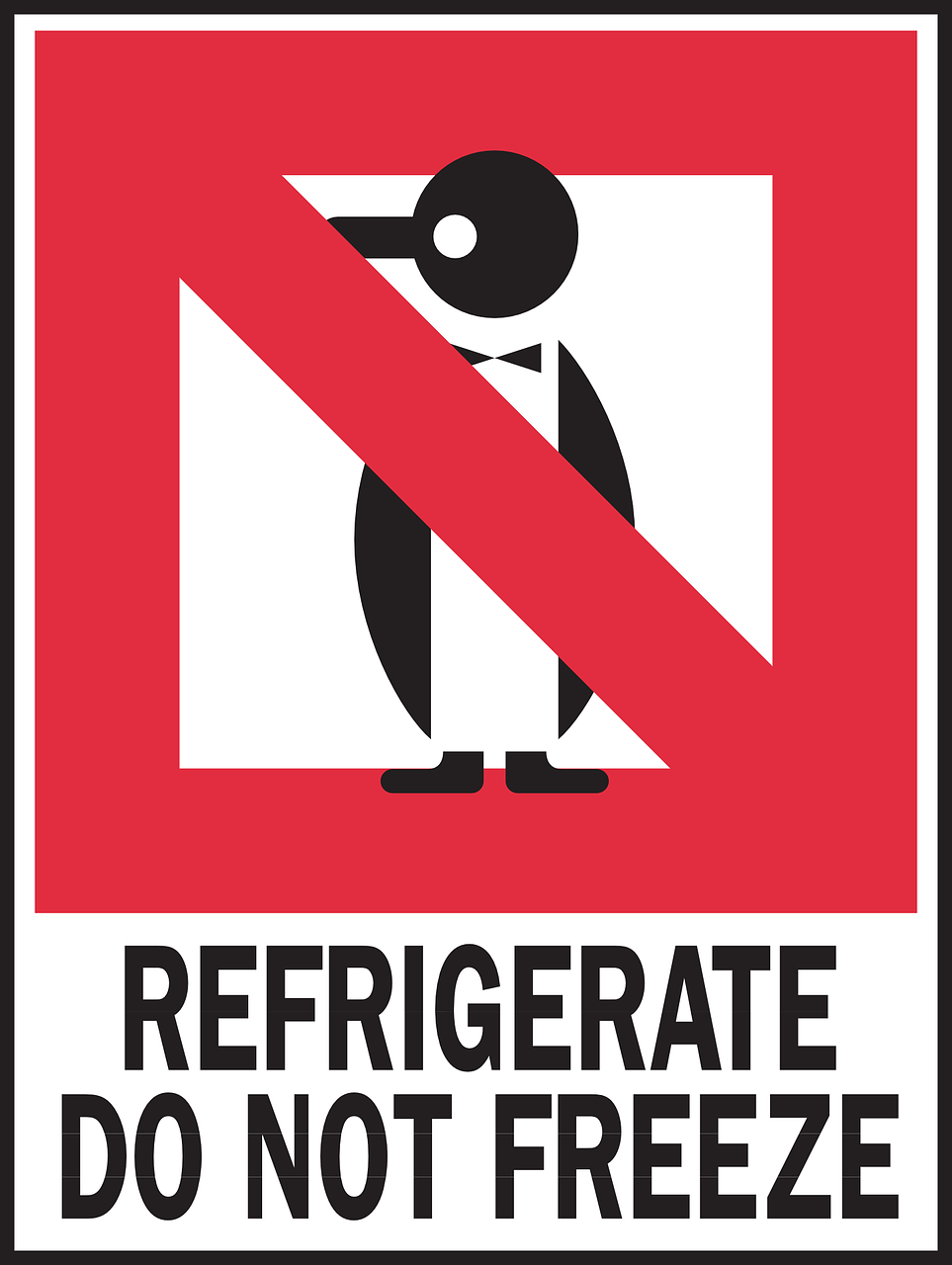 penguin warning packaging free photo