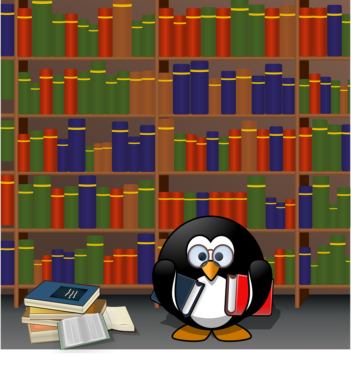 penguin books library free photo