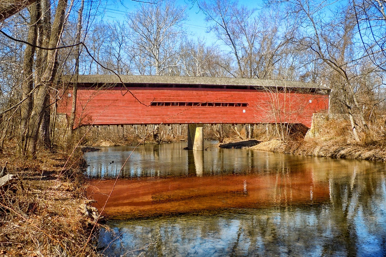 pennsylvania covered bridge historic free photo