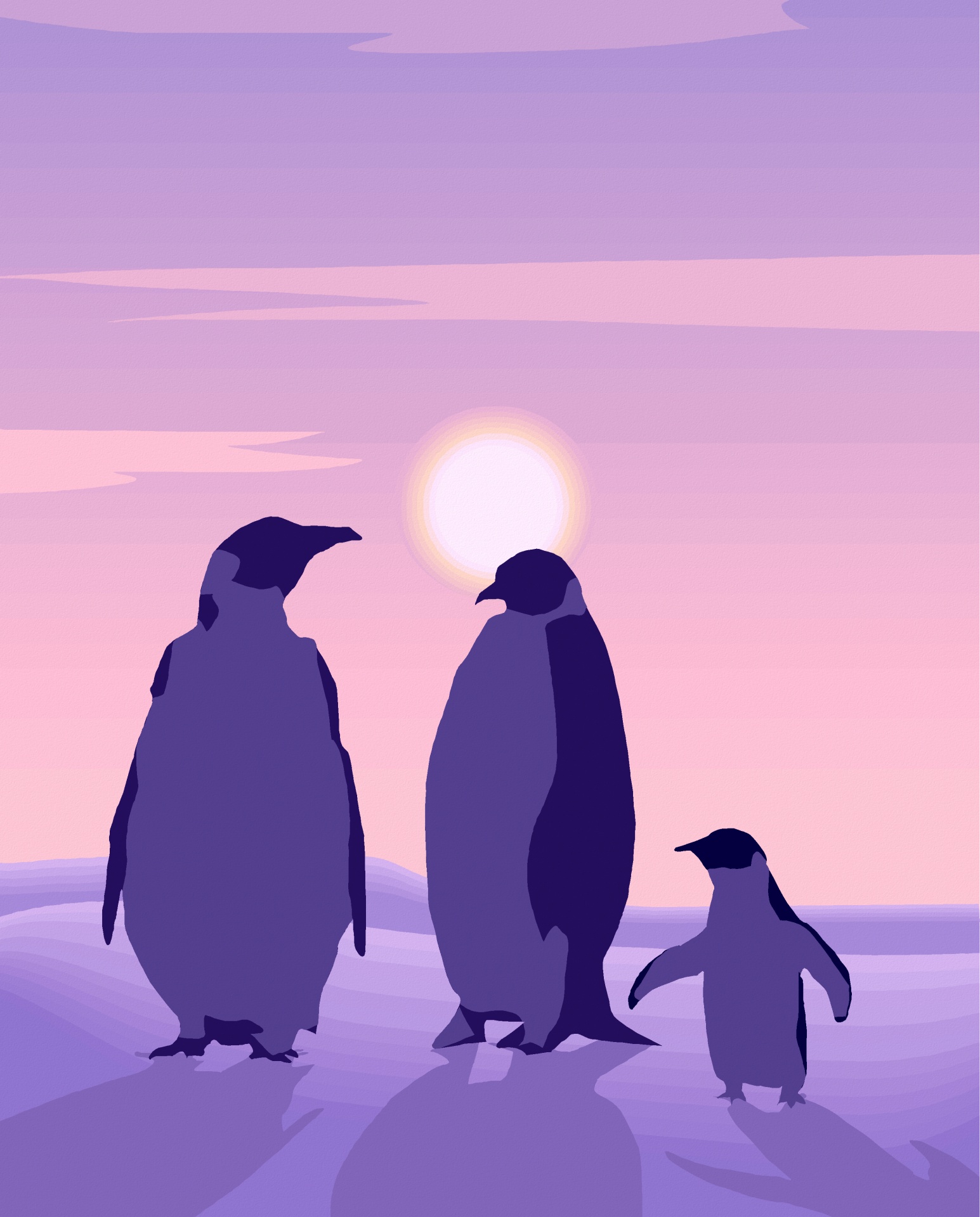 Пингвин на спине