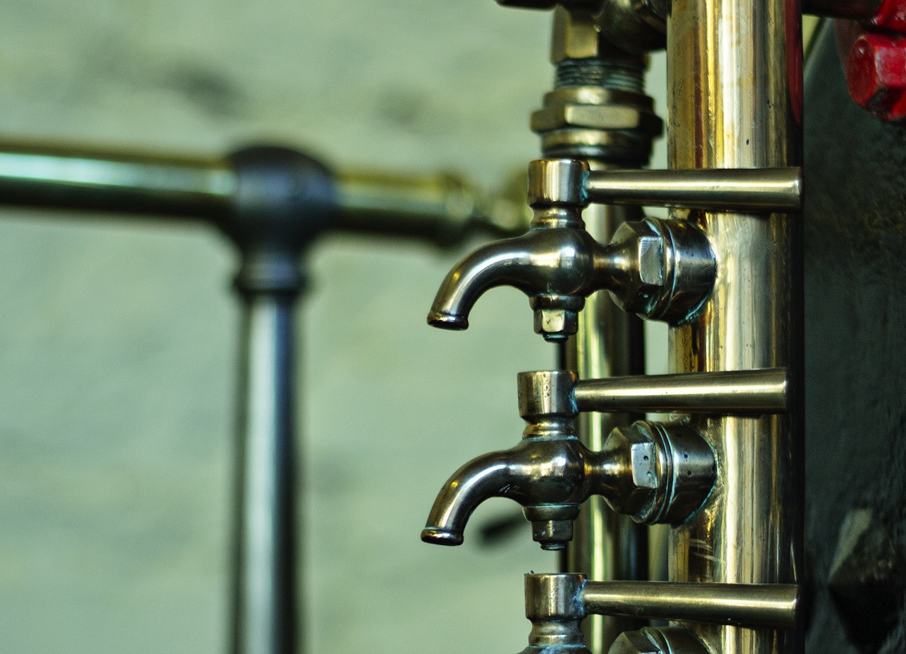 penrhyn castle brass taps steam engine free photo