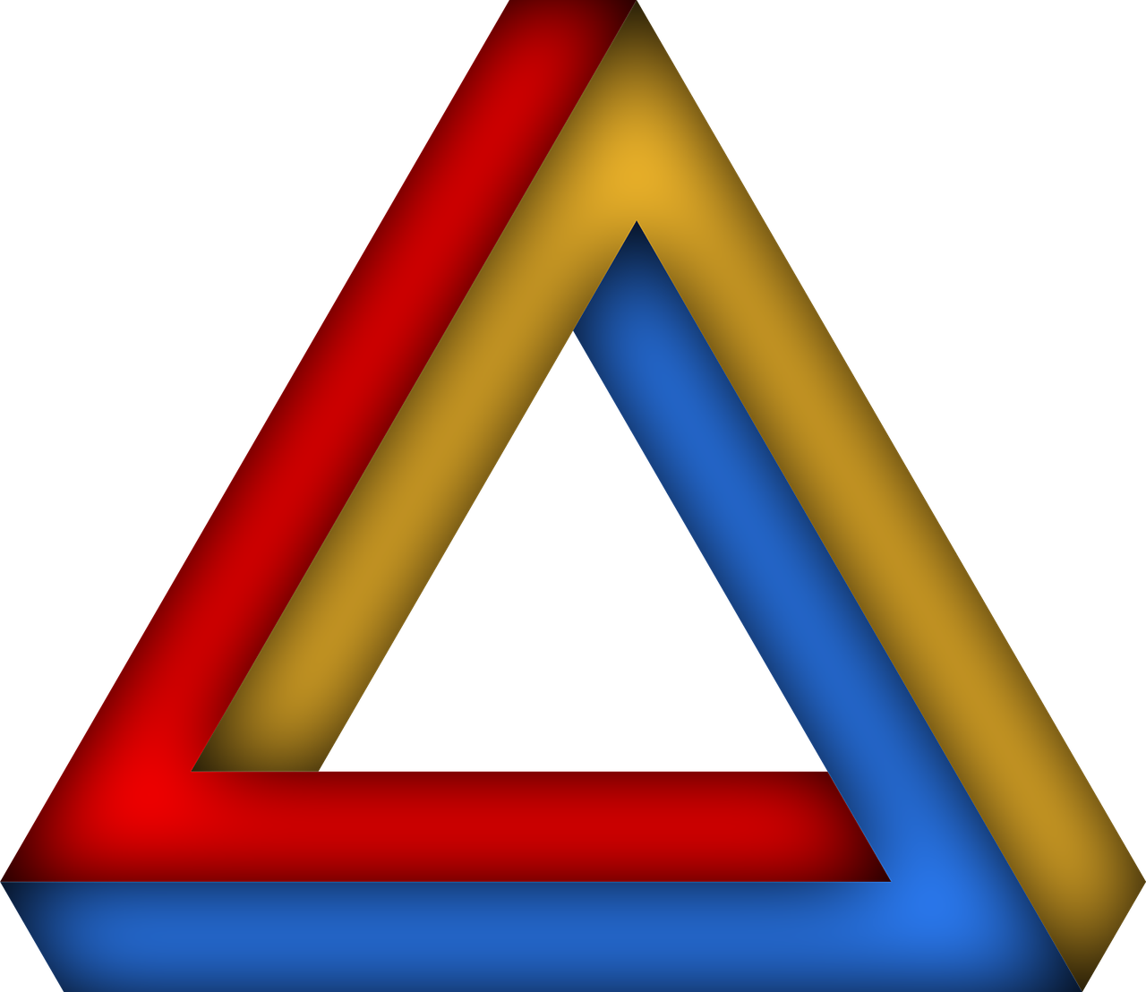 penrose triangle the impossible triangle optical deception free photo