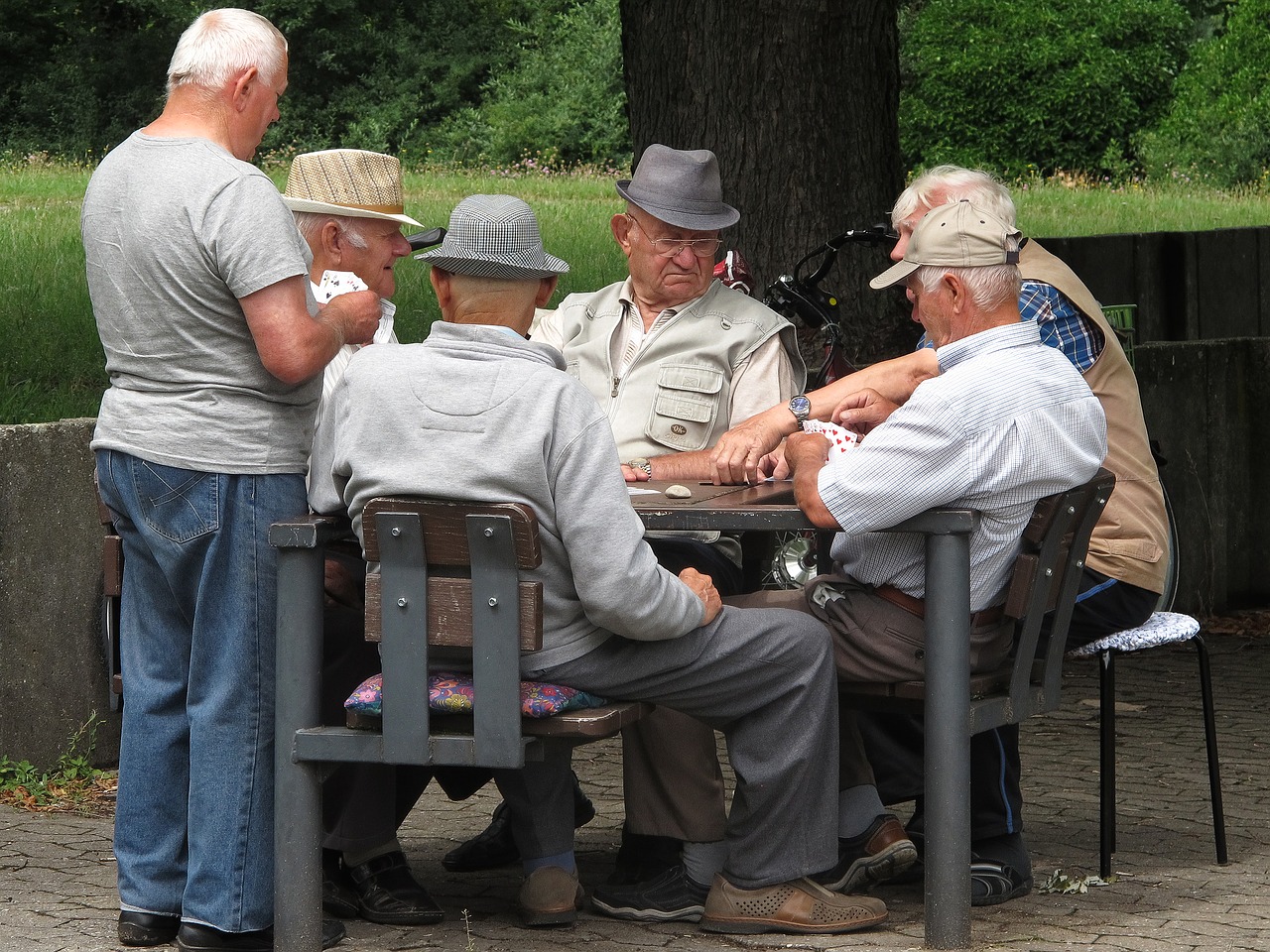 pensioners card game pastime free photo