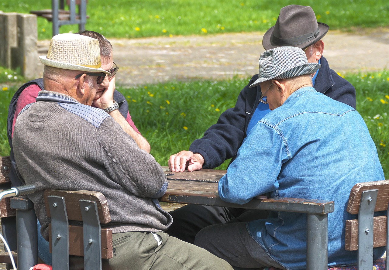 pensioners  men  domino game free photo