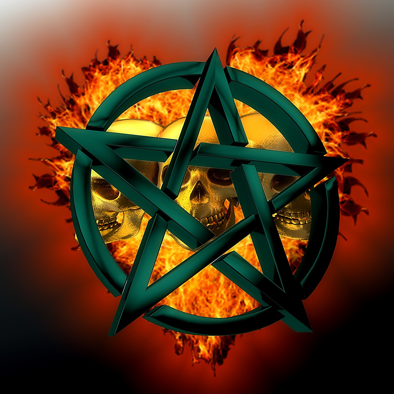 pentagram symbol green free photo