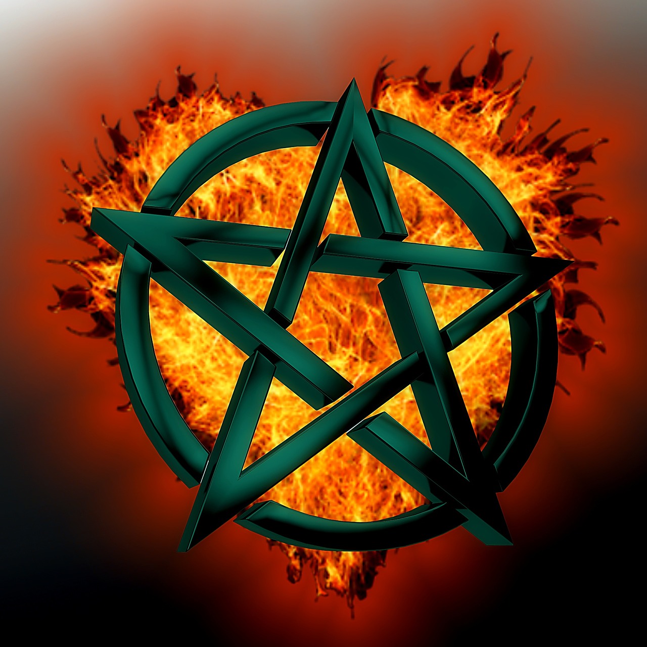 pentagram symbol green free photo