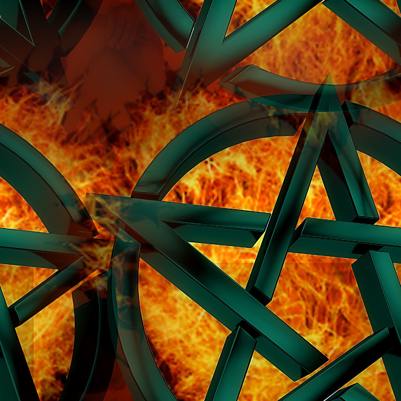 pentagram background fire free photo