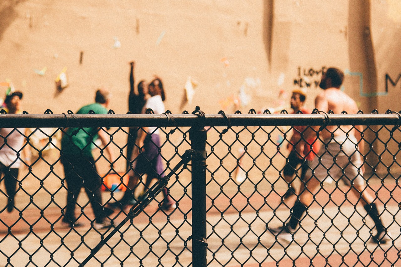 people fence men free photo