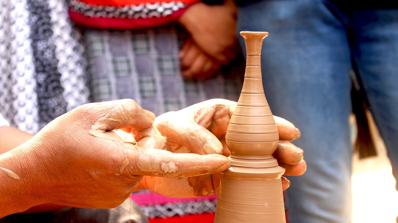 people hand pottery free photo
