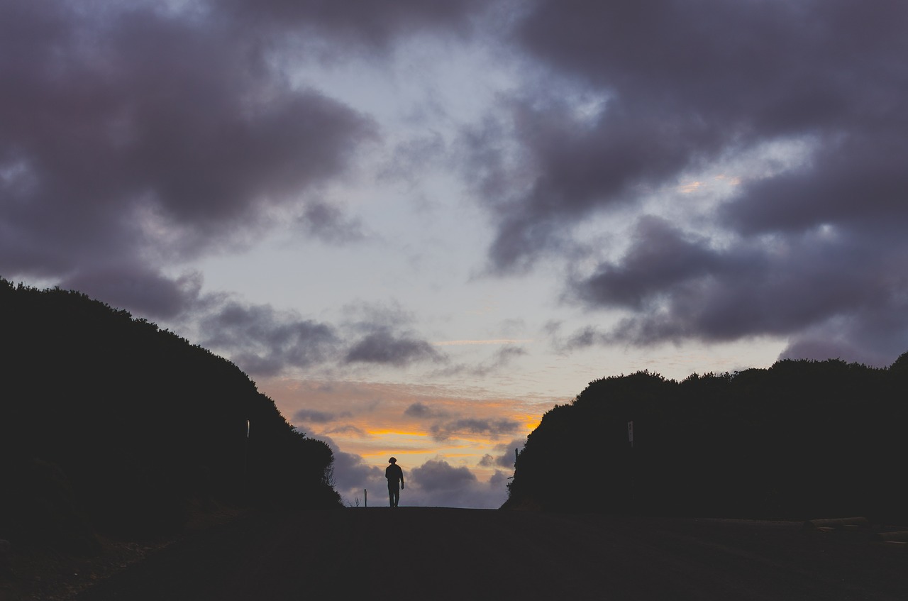 people walking alone free photo