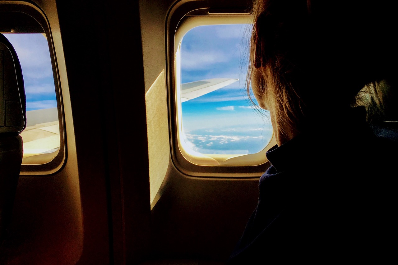 people woman airplane free photo