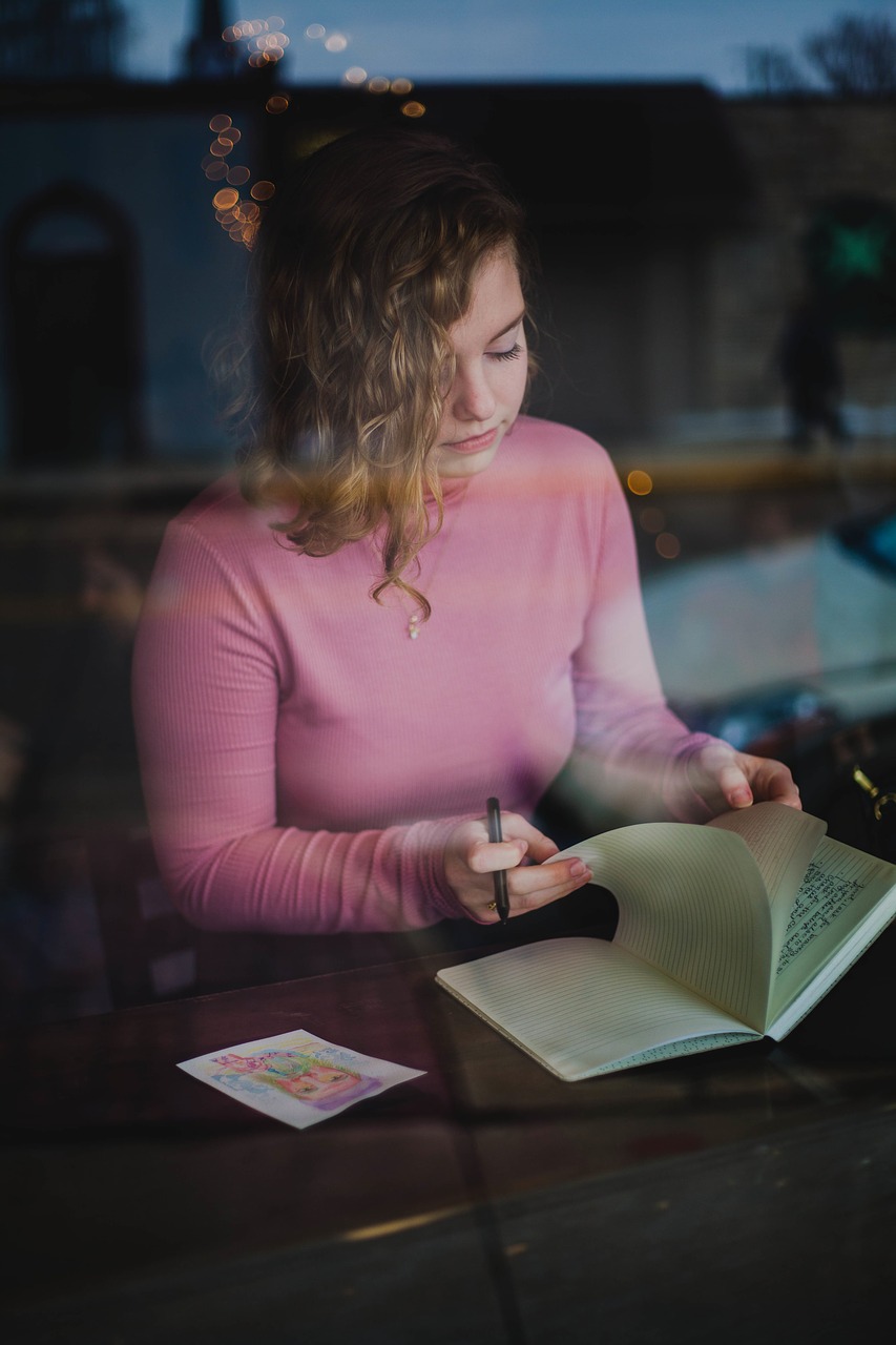 people girl writing free photo