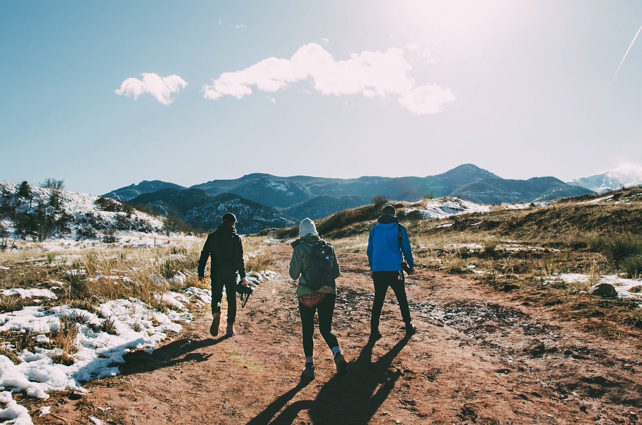 people walking hiking free photo