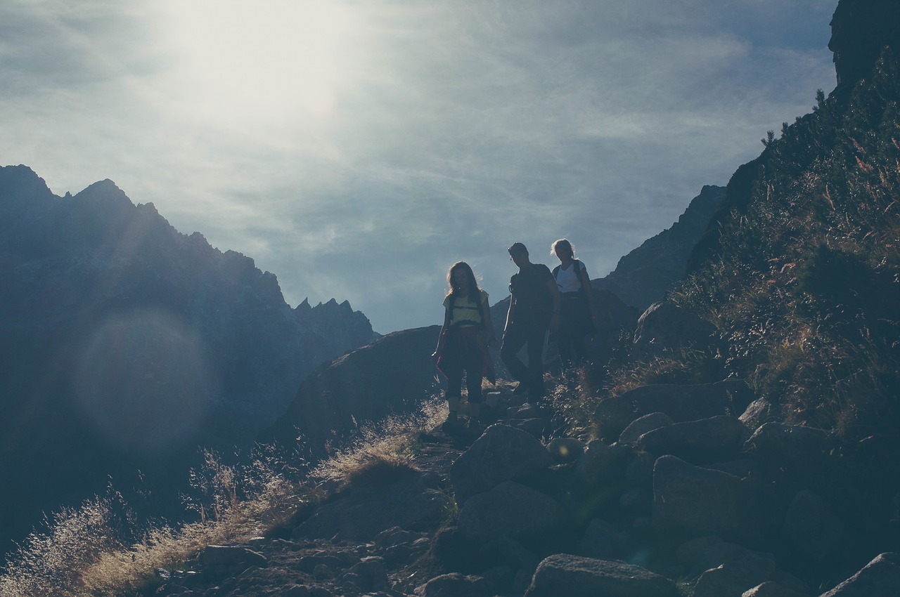 people hiking trekking free photo