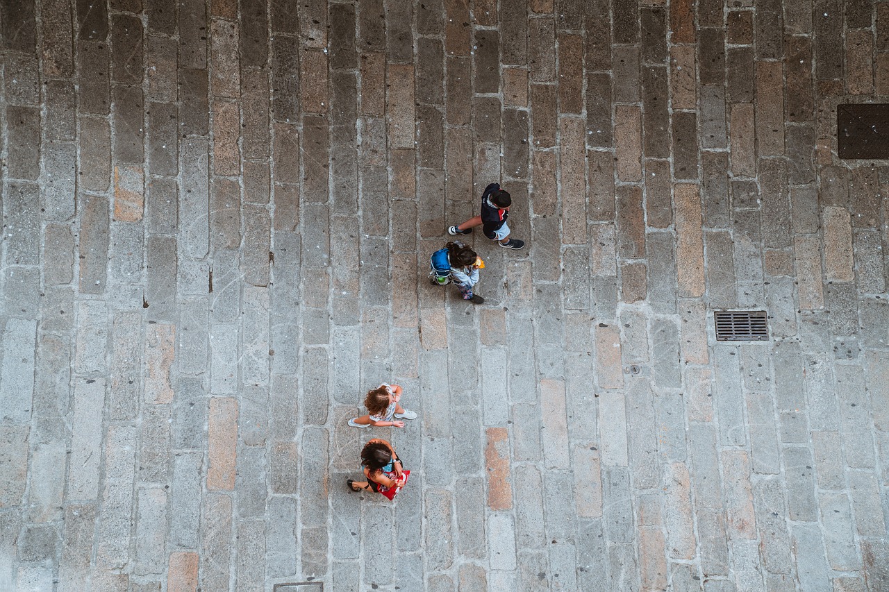 people  tourists  from above free photo