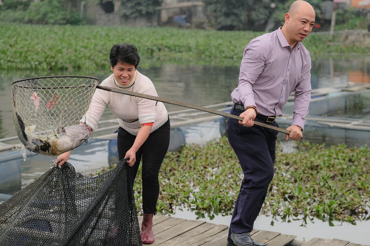 people  fishing  fish free photo