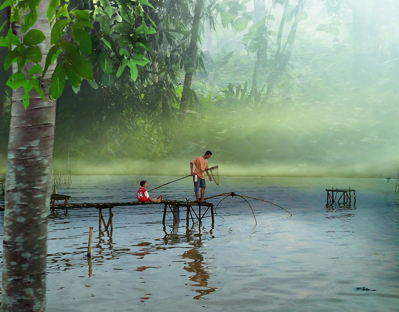 people fishermen fishing free photo