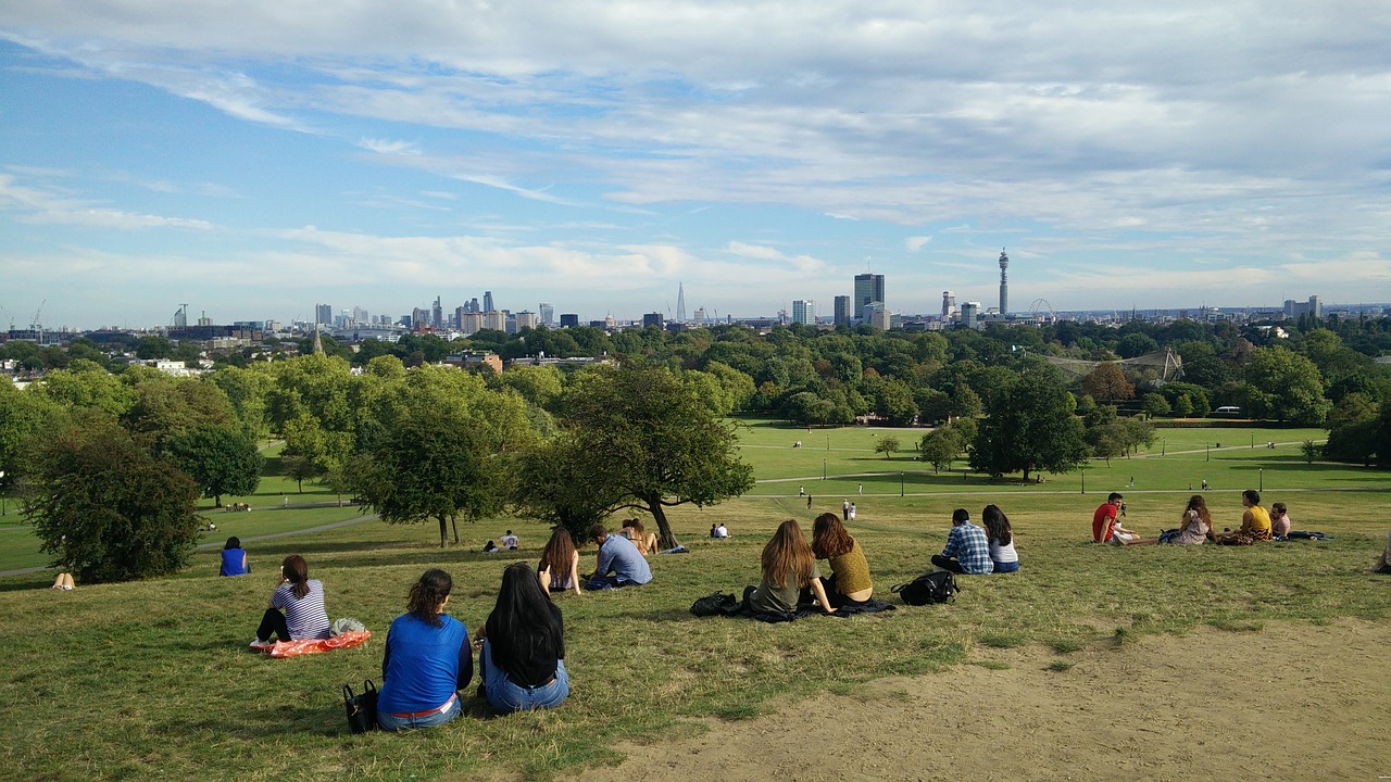 people sitting primrose hill view free photo