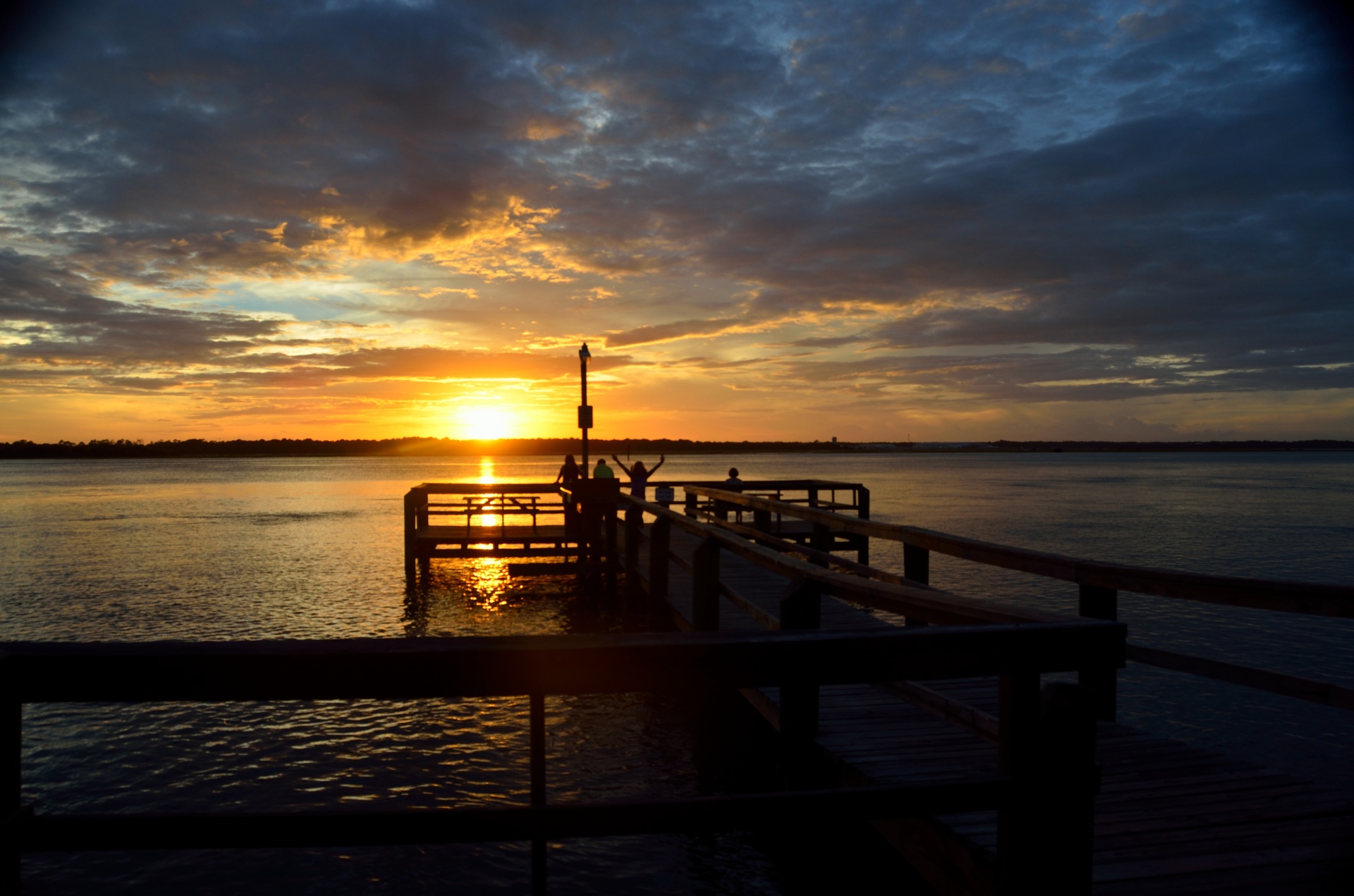 sunset silhouette people free photo