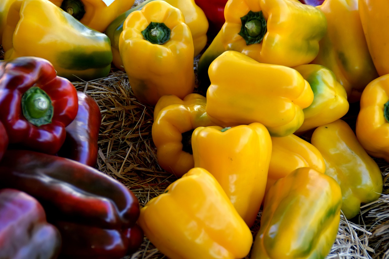 pepper red chillies yellow peppers free photo