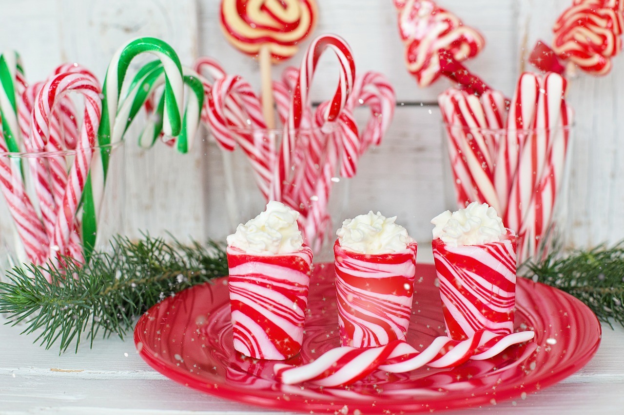 peppermint candy canes sweets free photo