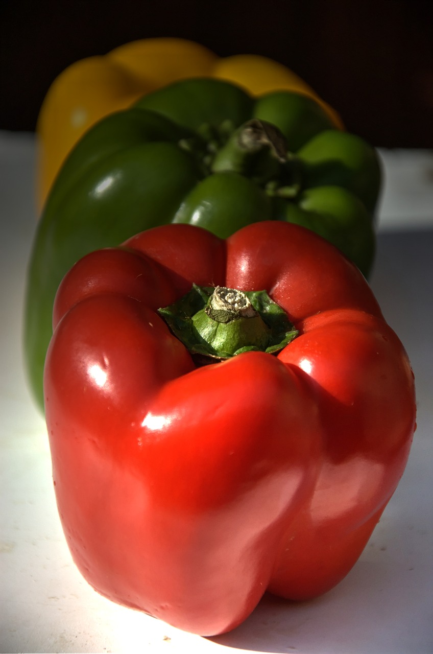 peppers red green yellow vegetable free photo