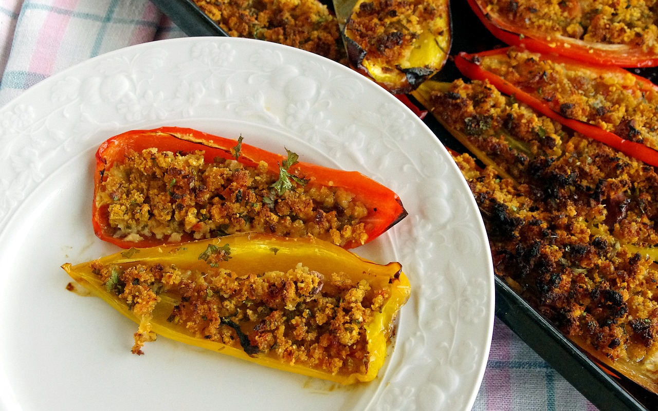 peppers stuffed peppers contour free photo