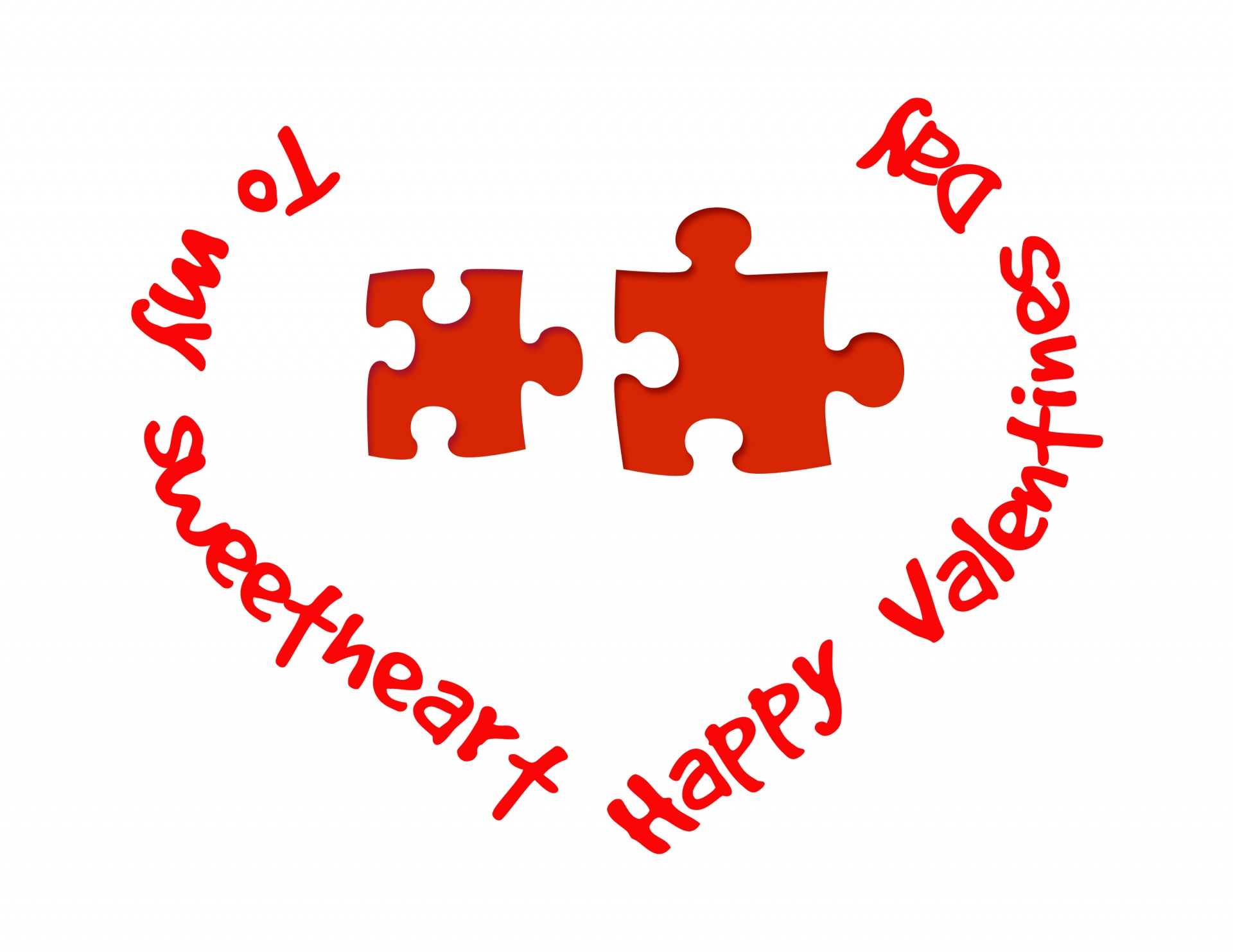 perfect fit valentines day card puzzle pieces free photo