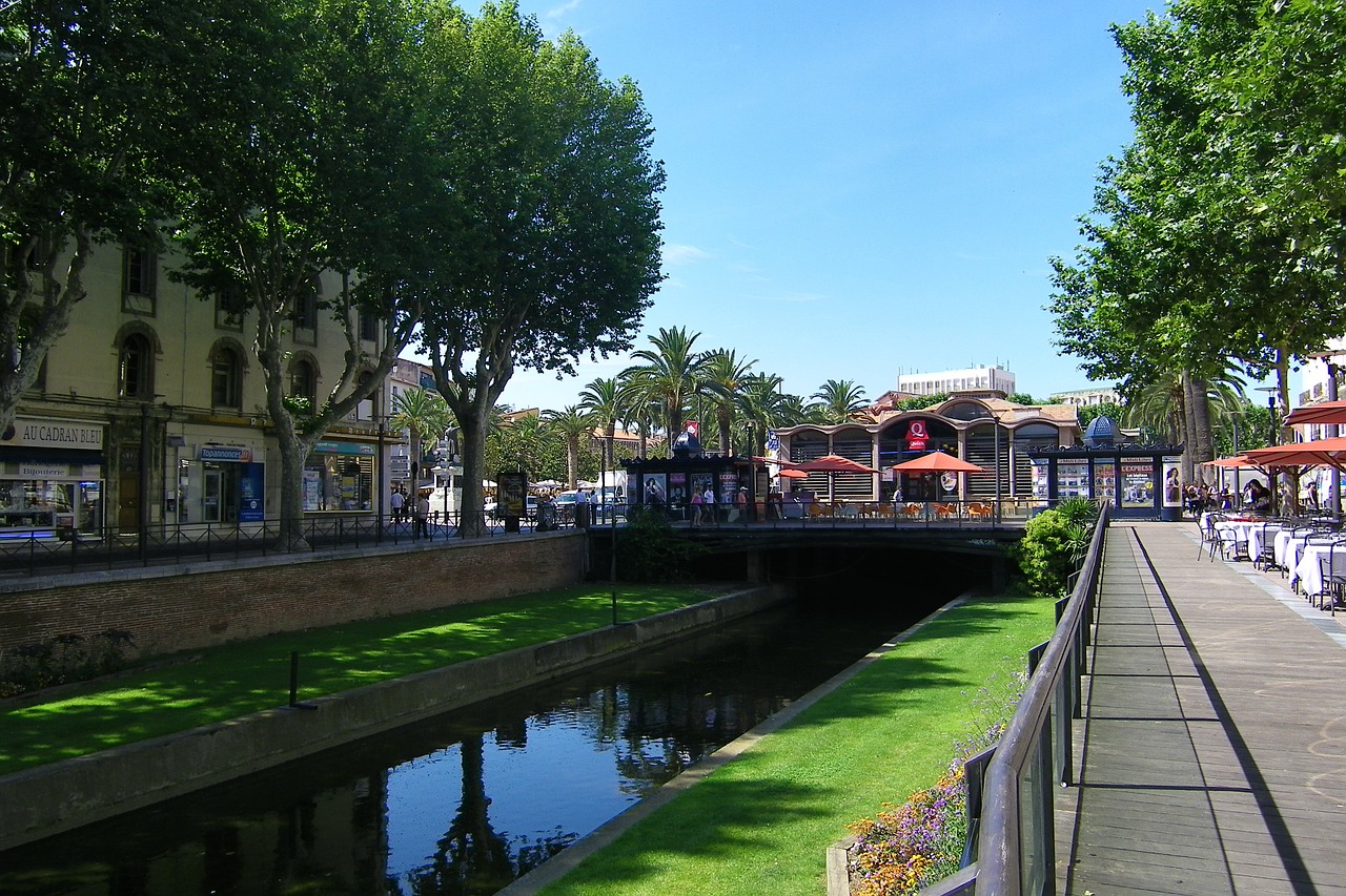 perpignan the quays the banks of the bass free photo