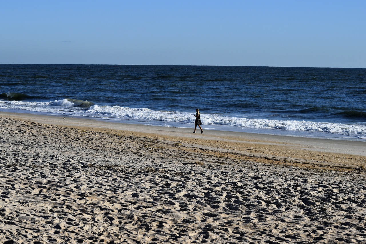 person walking beach free photo