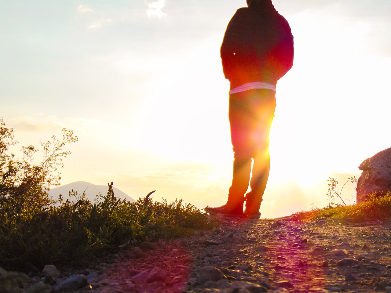 person sunset silhouette free photo